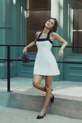 Cara Contrast Suiting Mini Dress - Black/White