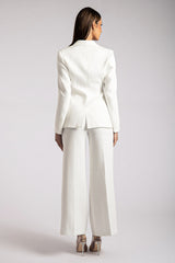 Helda Fitted Cinched Waist Blazer - White