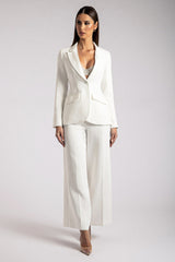 Helda Fitted Cinched Waist Blazer - White