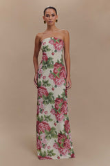 Ella Strapless Chiffon Maxi Dress - Sonia Rose Print