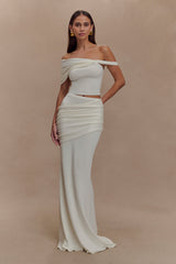 Irene Gathered Knit Top - Ivory