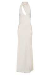 Belladonna Satin Halter Maxi Dress - Ivory