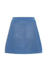Lorenza Knit A-Line Mini Skirt - Periwinkle
