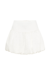 Genia Satin Bubble Mini Skirt - White
