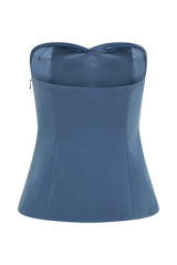 Lindie Strapless Suiting Top - Steel
