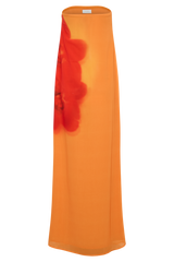 Amaya Strapless Chiffon Maxi Dress - Koi Orchid Print