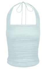 Brooklyn Mesh Crop Top - Pale Blue