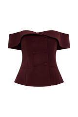 Krista Strapless Suiting Top - Plum