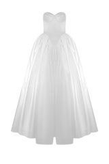 Delphine Satin Strapless Maxi Gown - White