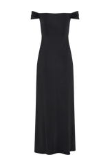 Eisley Slinky Off Shoulder Maxi Dress - Black