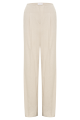 Adrina Straight Leg Linen Pant - Natural