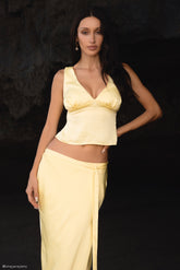 Edie Satin Top - Yellow