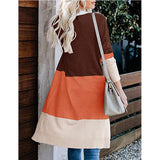 New Clamming Long Knitted Sweater Rainbow Spliced Striped Cardigan Sweater Coat Women's Autumn And Winter HZ1208