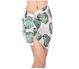 2025 Summer Women's Short Skirt Print Beach Chiffon Silk Scarf Hanging Half-Dress Skirt HZ1208