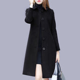 Hairy Coat Woman In The Long 2025 Autumn And Winter Of The New Hepburn Wind Large Size Repair Slim Thin Coat Suit Woman HZ1220