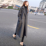 Hairy Coat Women's Long 2025 Autumn And Winter 2025 New Heben Popular Loose Over Knee Gray Thick Coat HZ1220