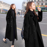 Hairy Coat Women's Long 2025 Autumn And Winter 2025 New Heben Popular Loose Over Knee Gray Thick Coat HZ1220