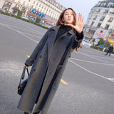 Hairy Coat Women's Long 2025 Autumn And Winter 2025 New Heben Popular Loose Over Knee Gray Thick Coat HZ1220