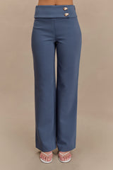 Lindie Straight Leg Suiting Pants - Steel