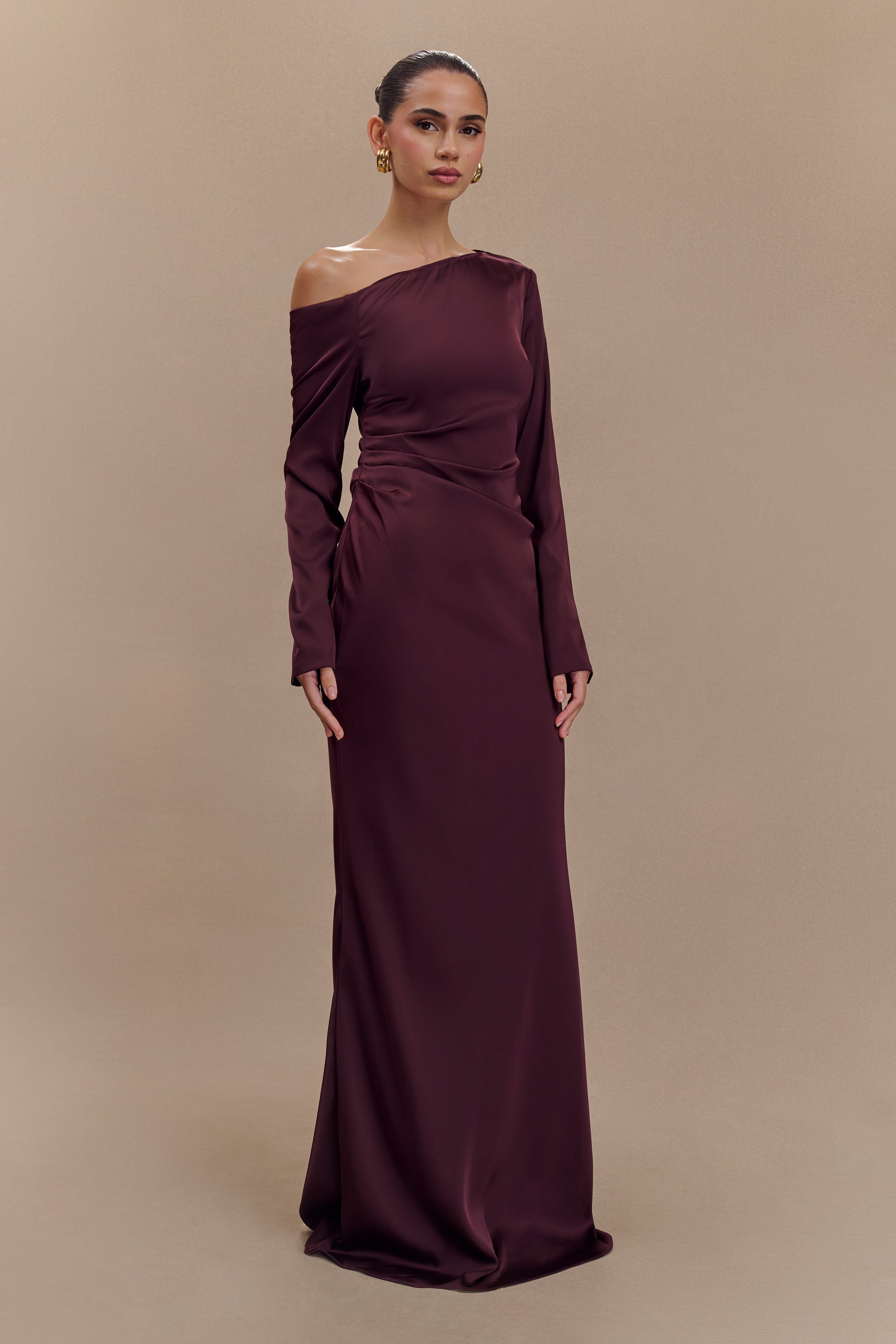 Avery Long Sleeve Maxi Dress - Plum