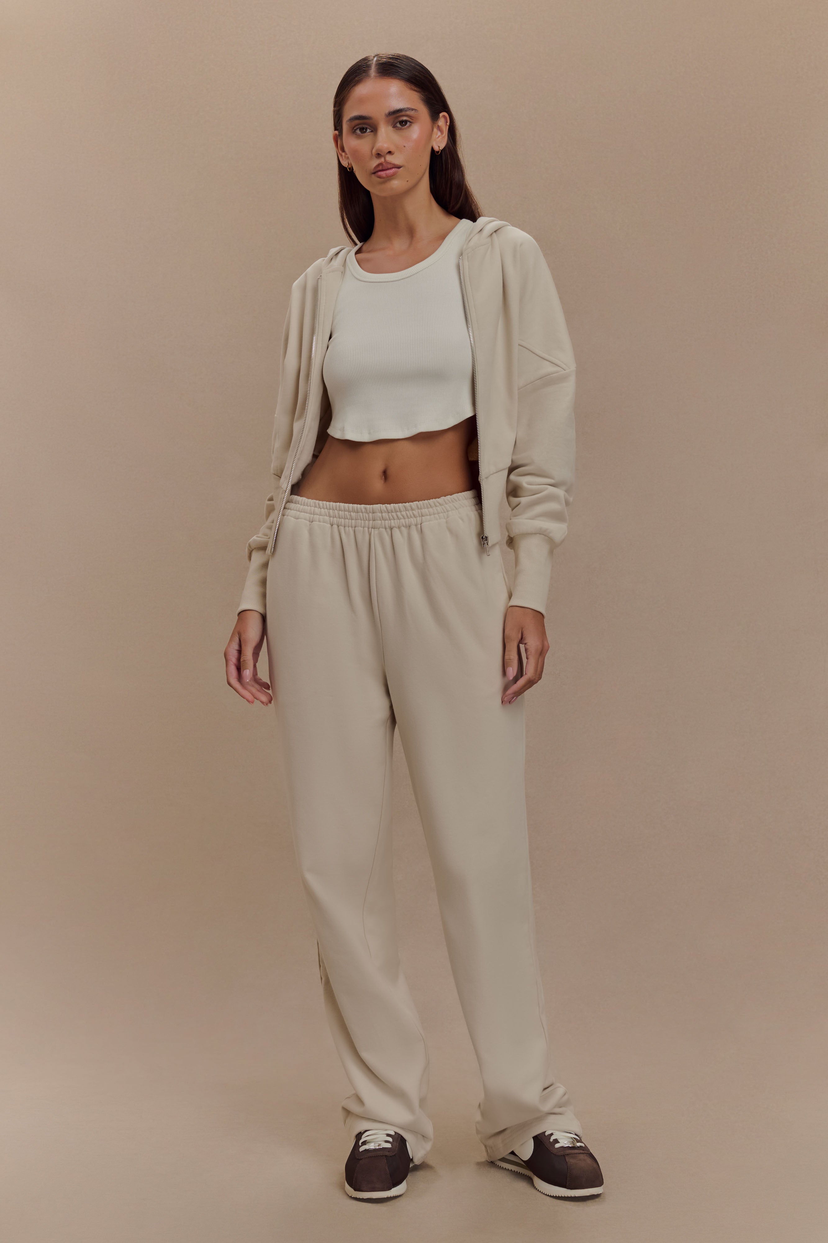 Blake Zip Front Hoodie - Stone