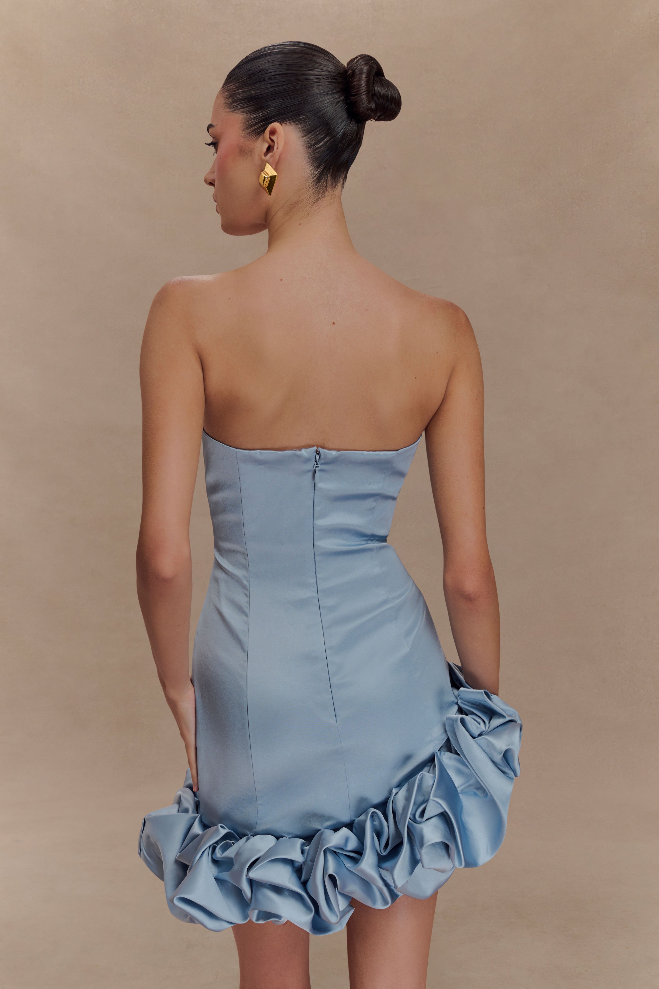 Alba Bubble Mini Dress - Cornflower Blue