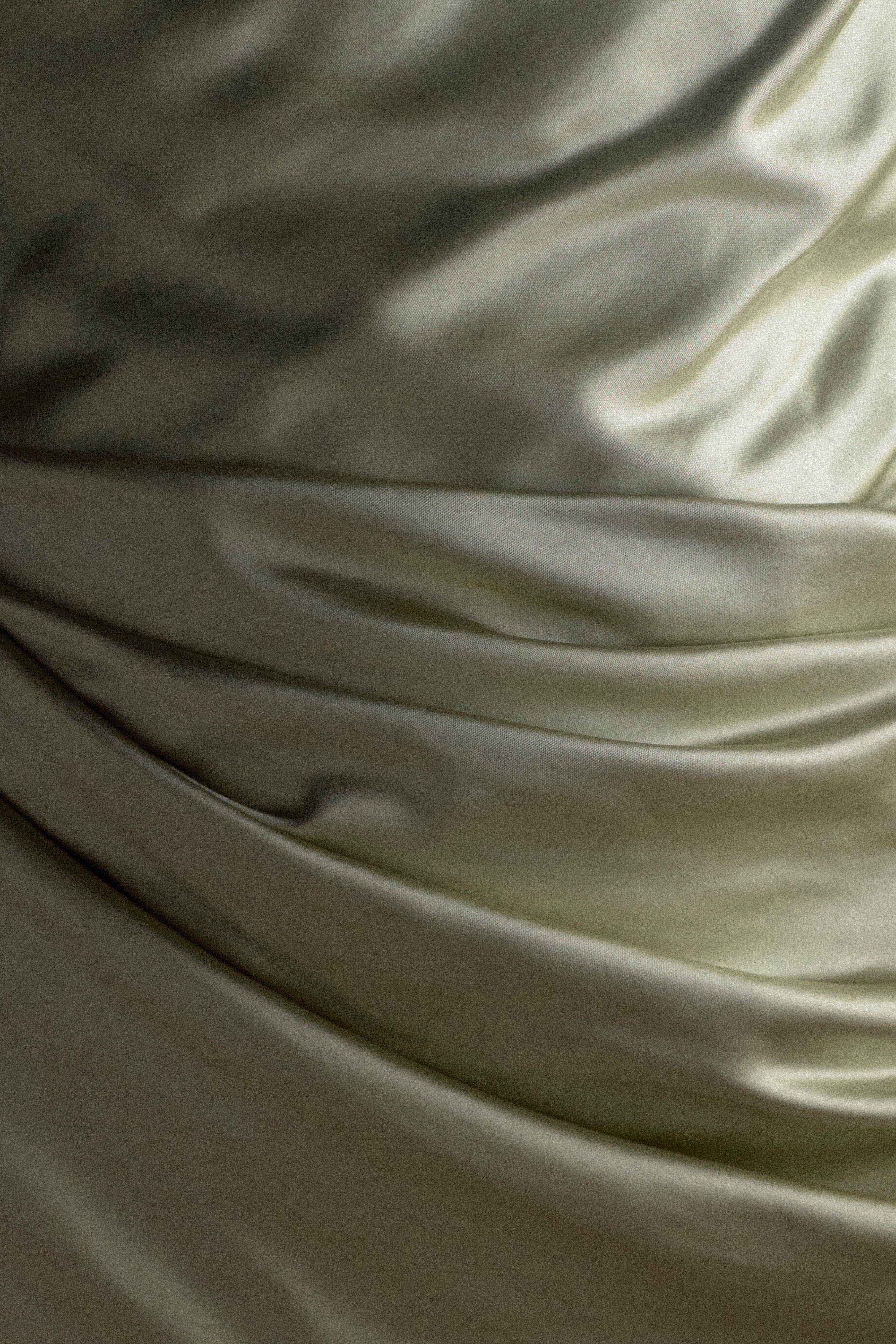 Dalia Off Shoulder Satin Maxi Dress - Sage