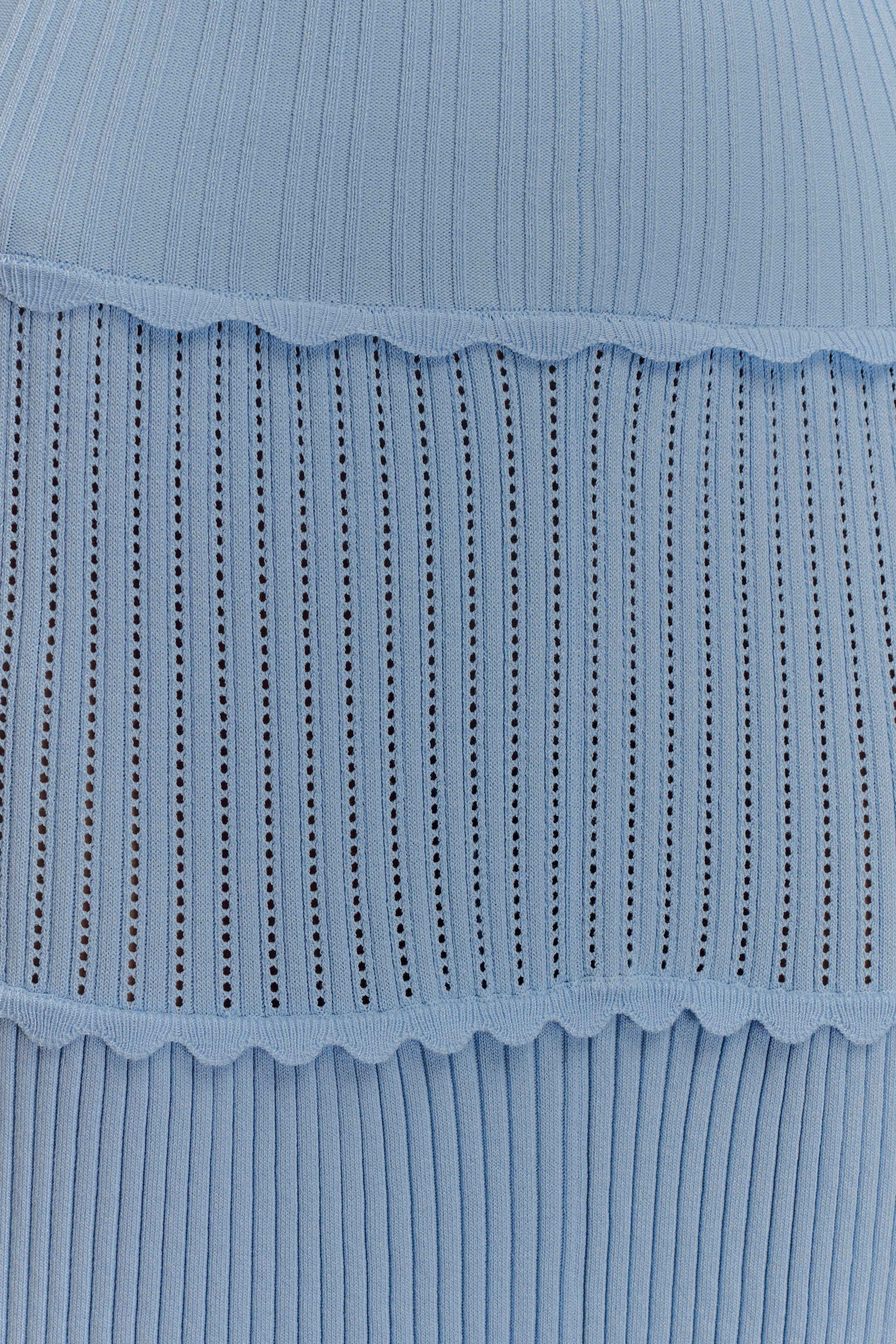 Finley Pointelle Knit Maxi Dress - Cornflower Blue