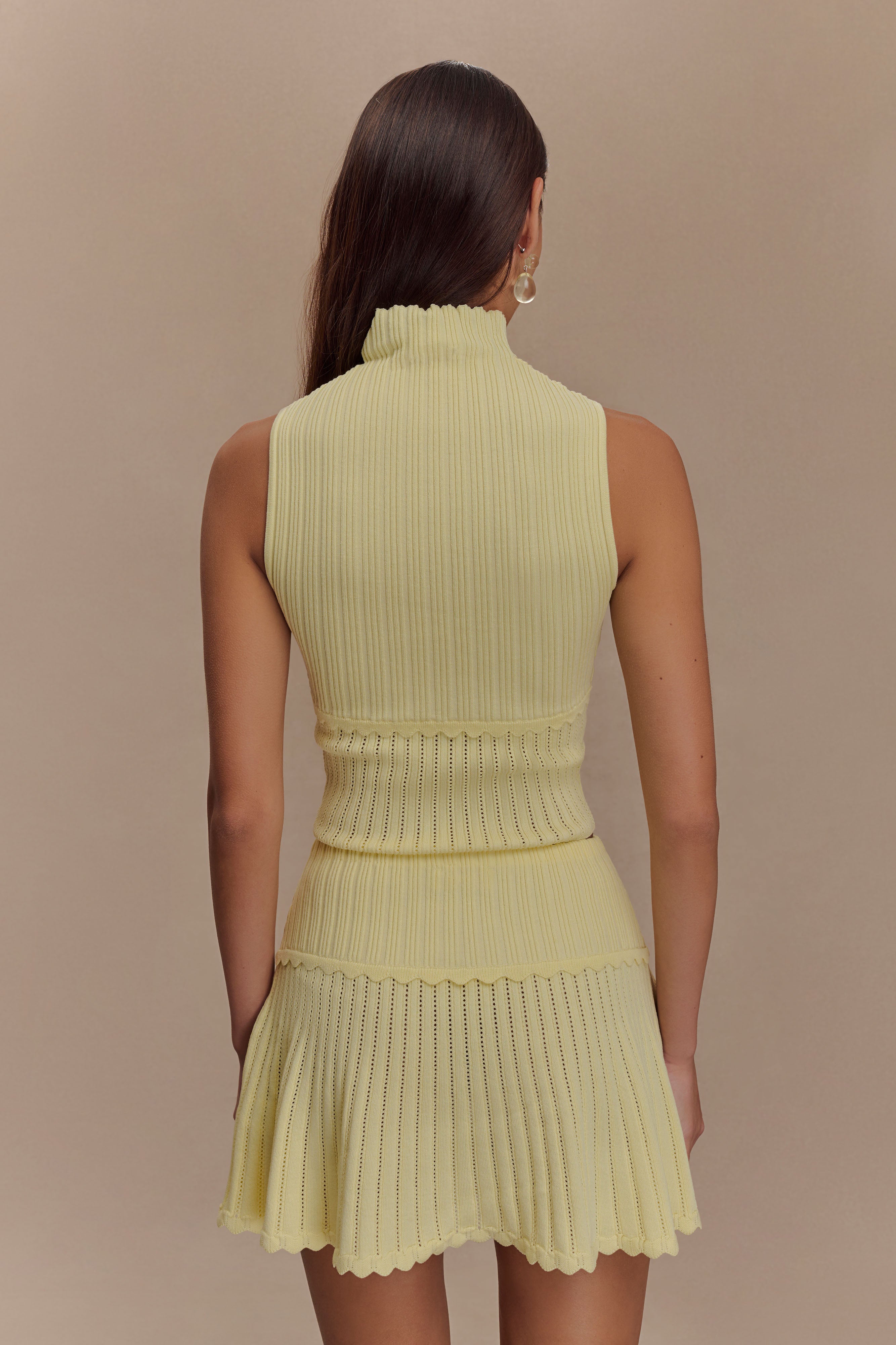 Indy Pointelle Knit Top - Lemon