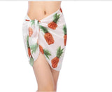 2025 Summer Women's Short Skirt Print Beach Chiffon Silk Scarf Hanging Half-Dress Skirt HZ1208