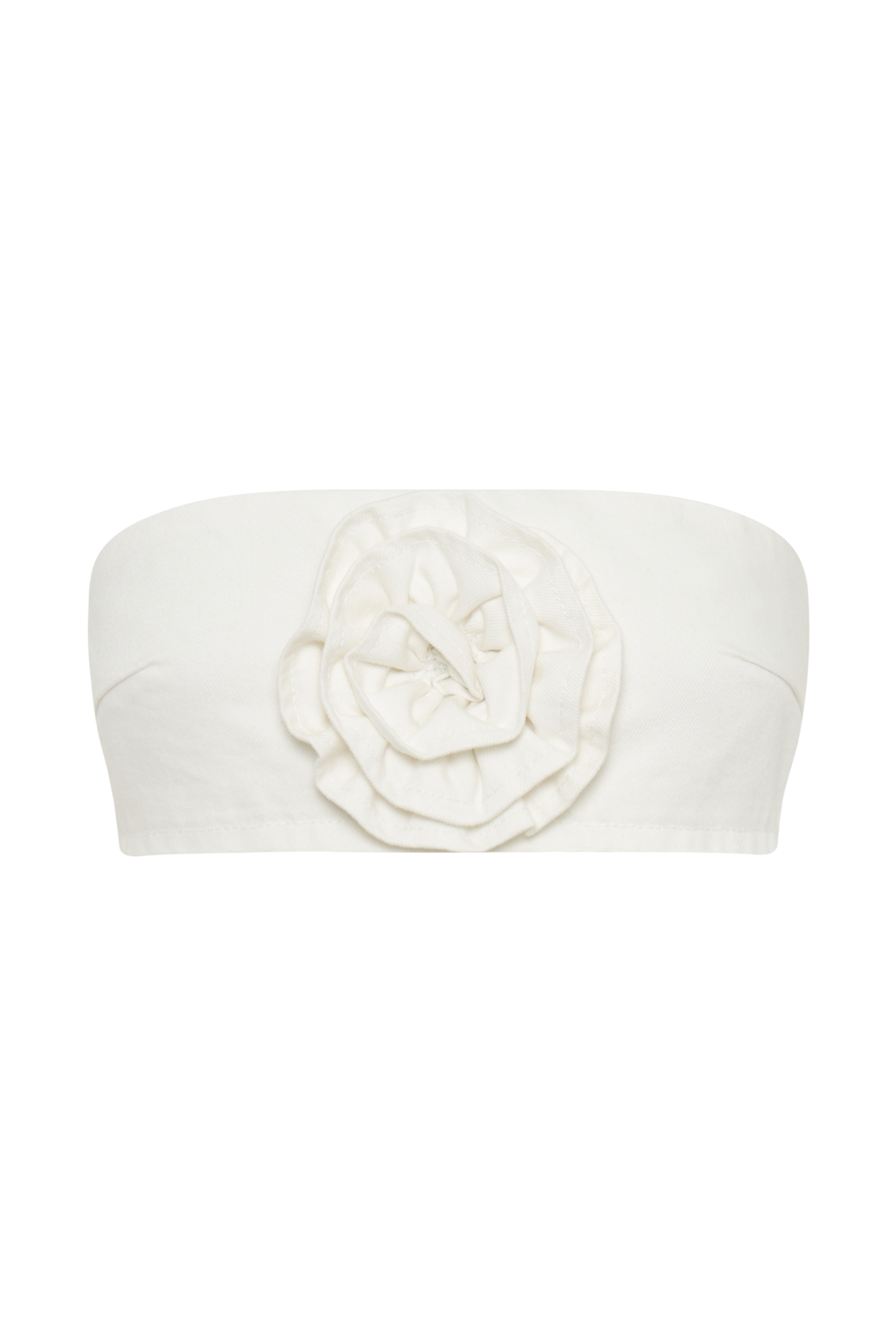 Samantha Rose Denim Bandeau - White