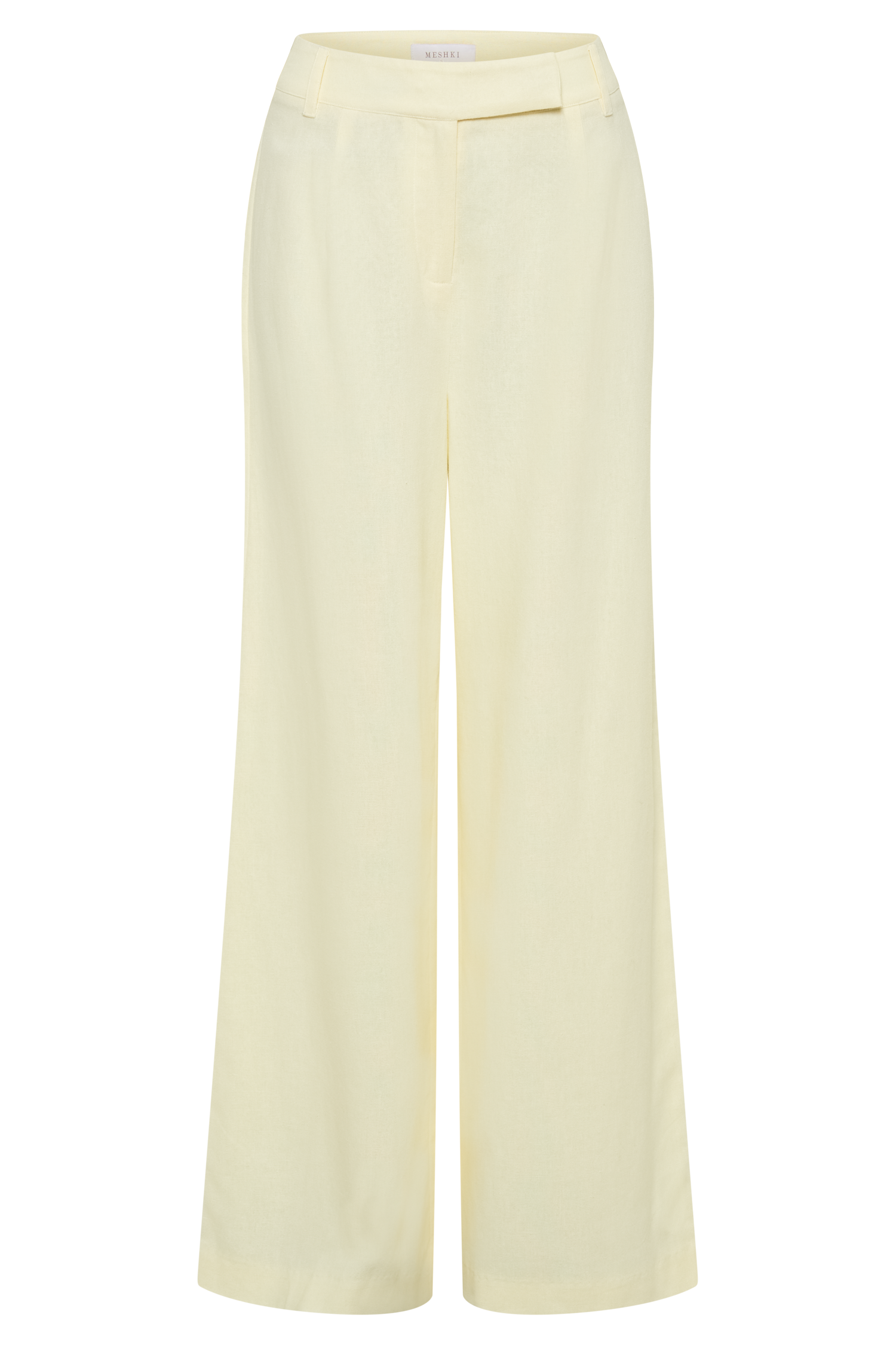 Franca Linen Wide Leg Pant - Lemon Sherbet