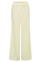 Franca Linen Wide Leg Pant - Lemon Sherbet