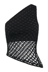 Braelyn Knit One Shoulder Top - Black