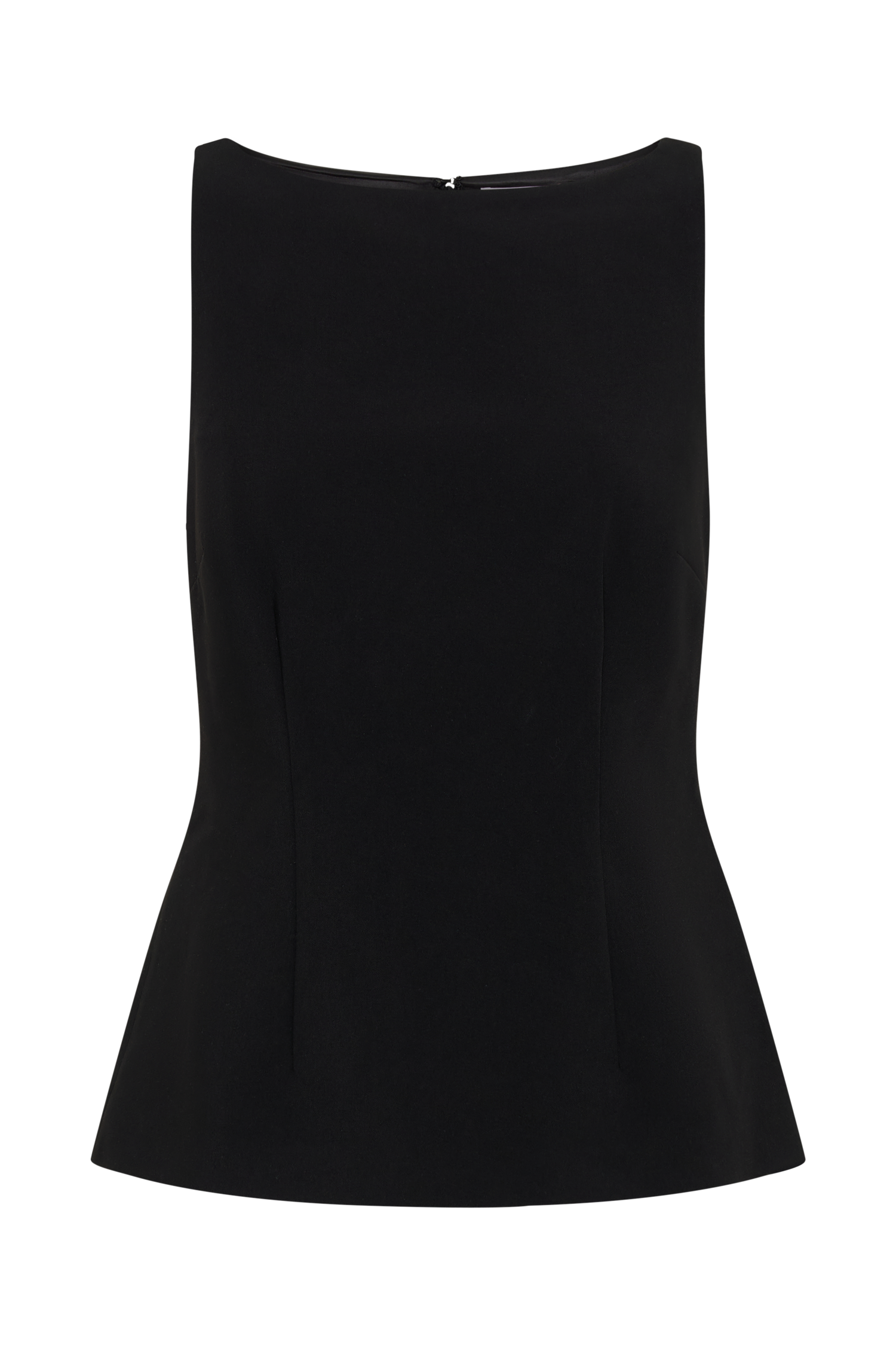 Angela Sleeveless Suiting Top - Black