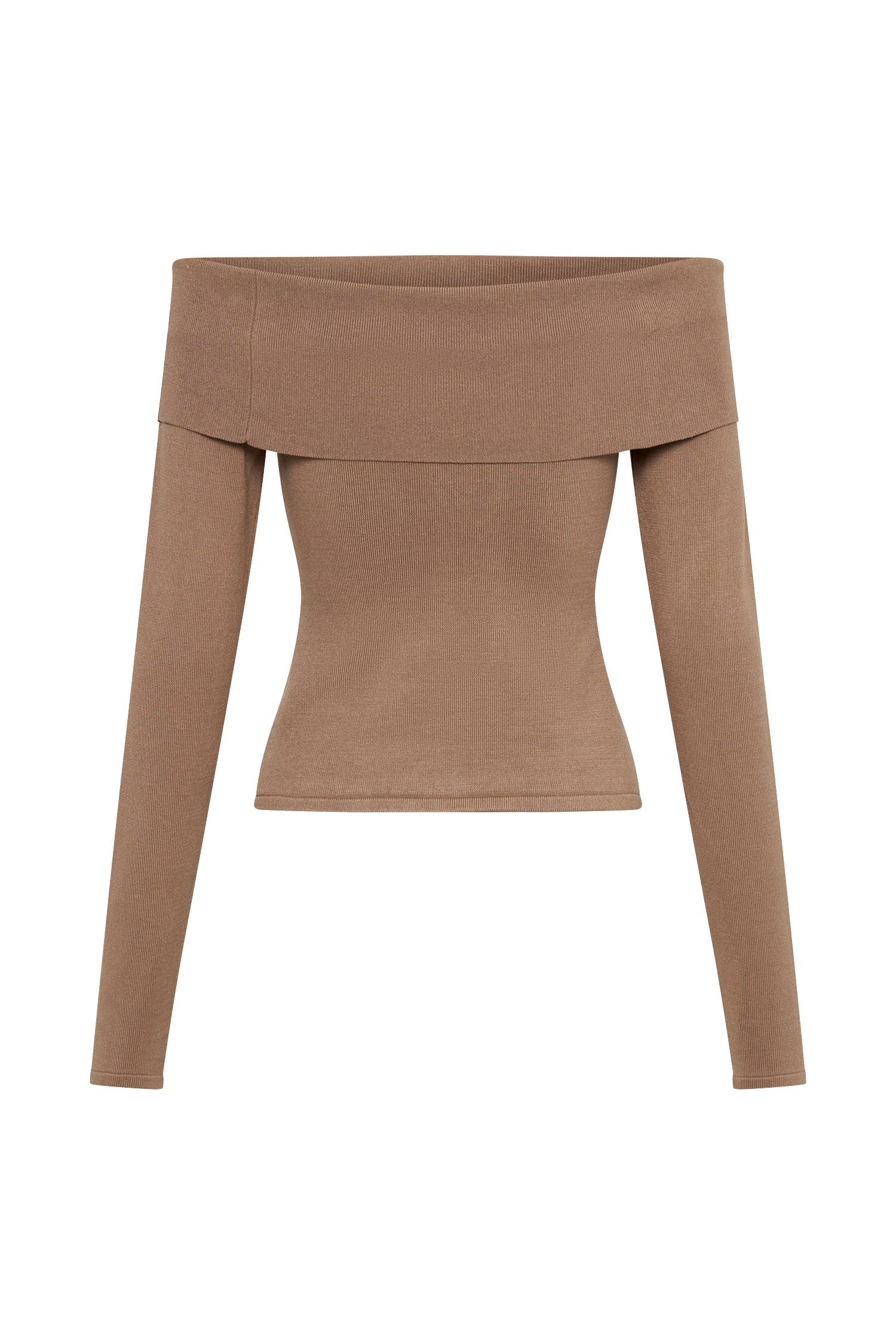 Diedre Buttoned Off Shoulder Knit Top - Pecan