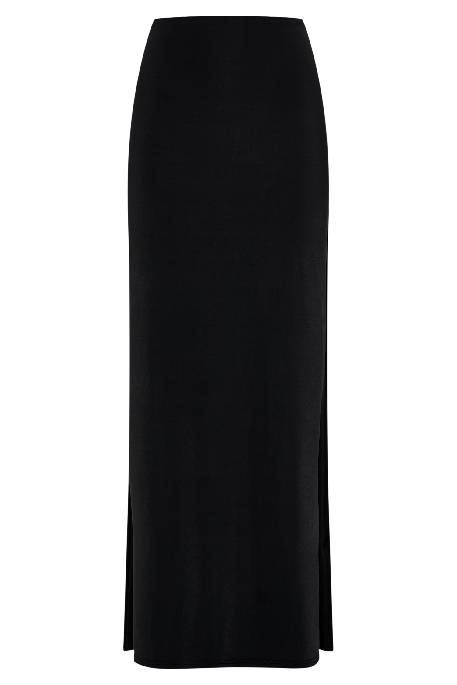 Bruna Slinky Fishtail Maxi Skirt - Black