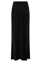 Bruna Slinky Fishtail Maxi Skirt - Black