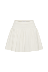 Beverly Knit Pleated Mini Skirt - Ivory