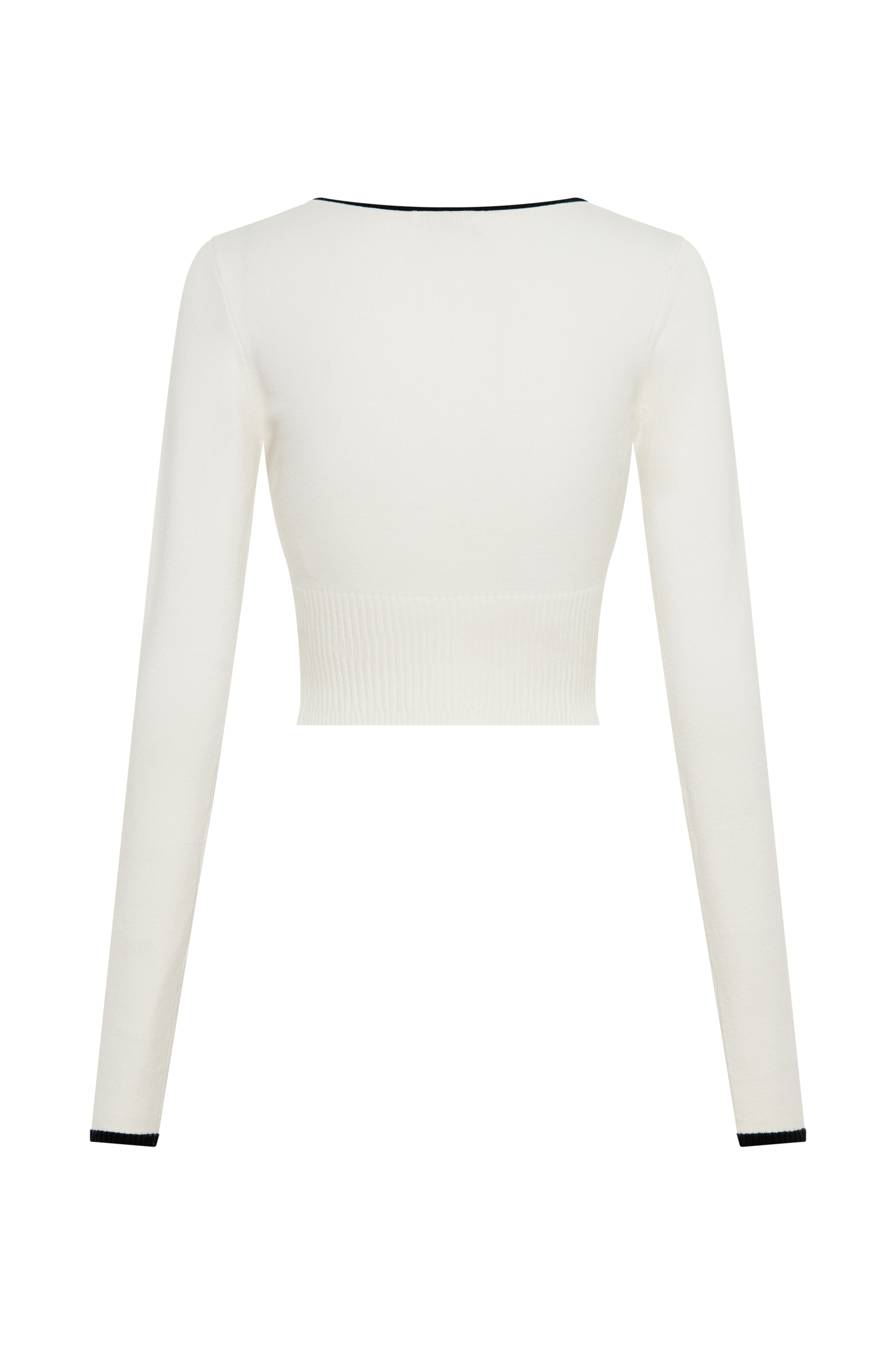 Jolene Contrast Button Up Knit Cardigan - White