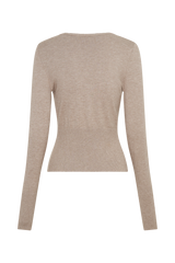 Reese Fitted Knit Cardigan - Taupe Marle