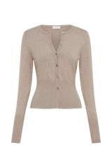 Reese Fitted Knit Cardigan - Taupe Marle