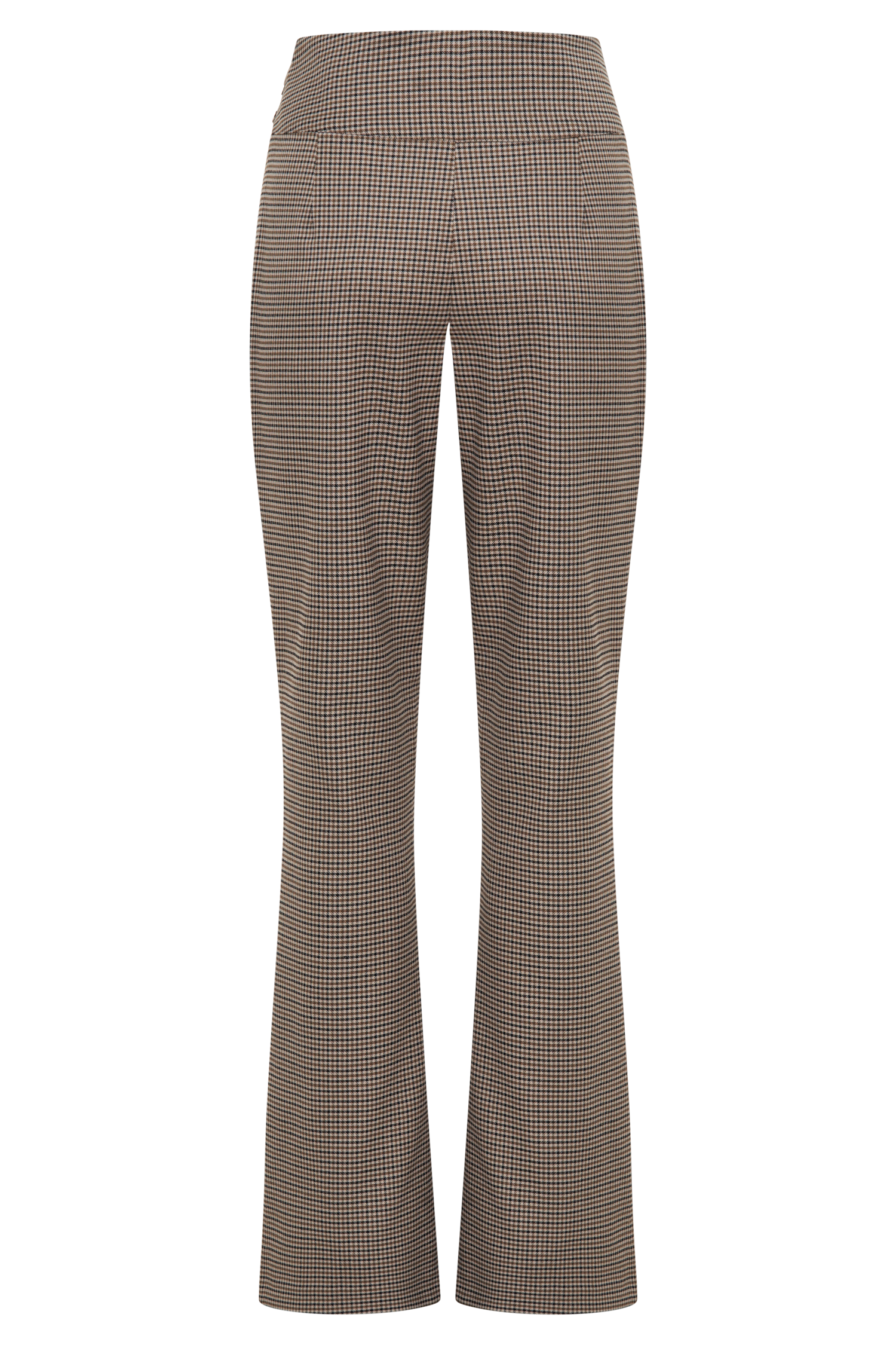 Sweeney Mid Rise Buckle Straight Leg Pant - Tan Check