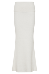 Charlotte Knit Maxi Skirt With Overlay - Ivory