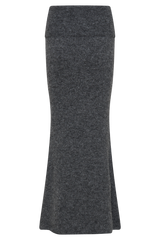 Charlotte Knit Maxi Skirt With Overlay - Charcoal