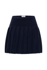 Dionne Pleated Knit Mini Skirt - Dark Navy