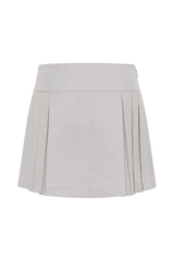Angie Pleated Buckle Mini Skirt - Grey