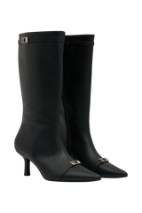 Astra Faux Leather Buckle Boot - Black