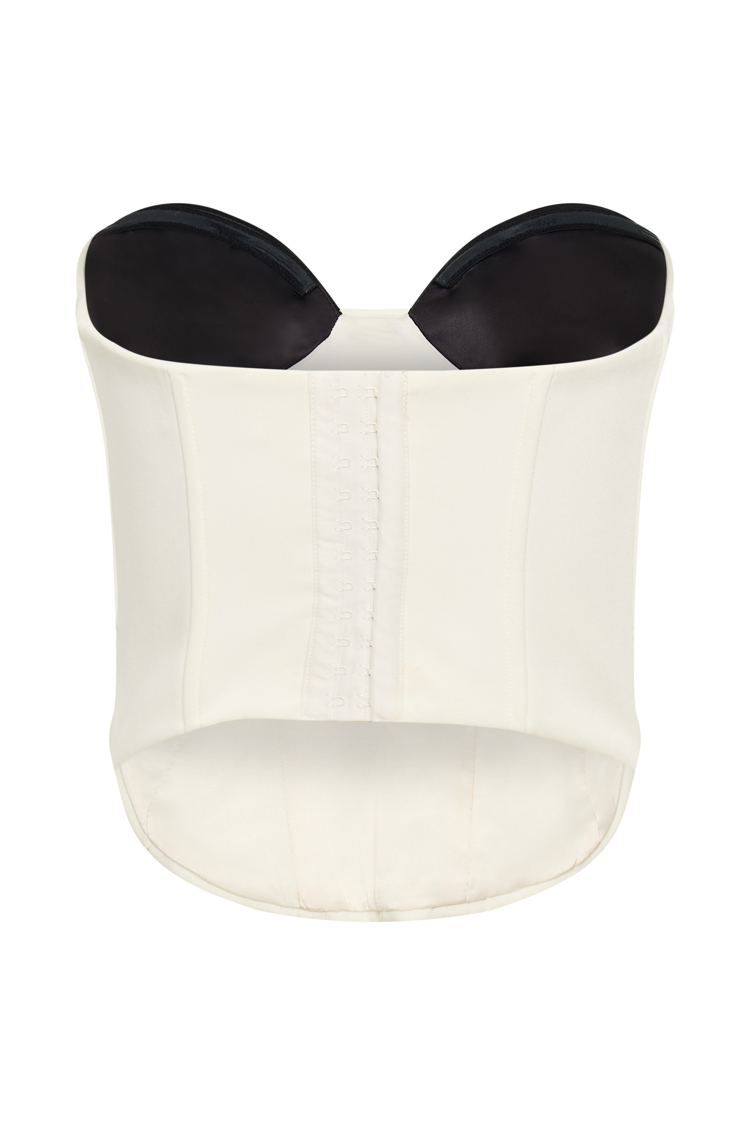 Oceane Contrast Suiting Strapless Corset - White