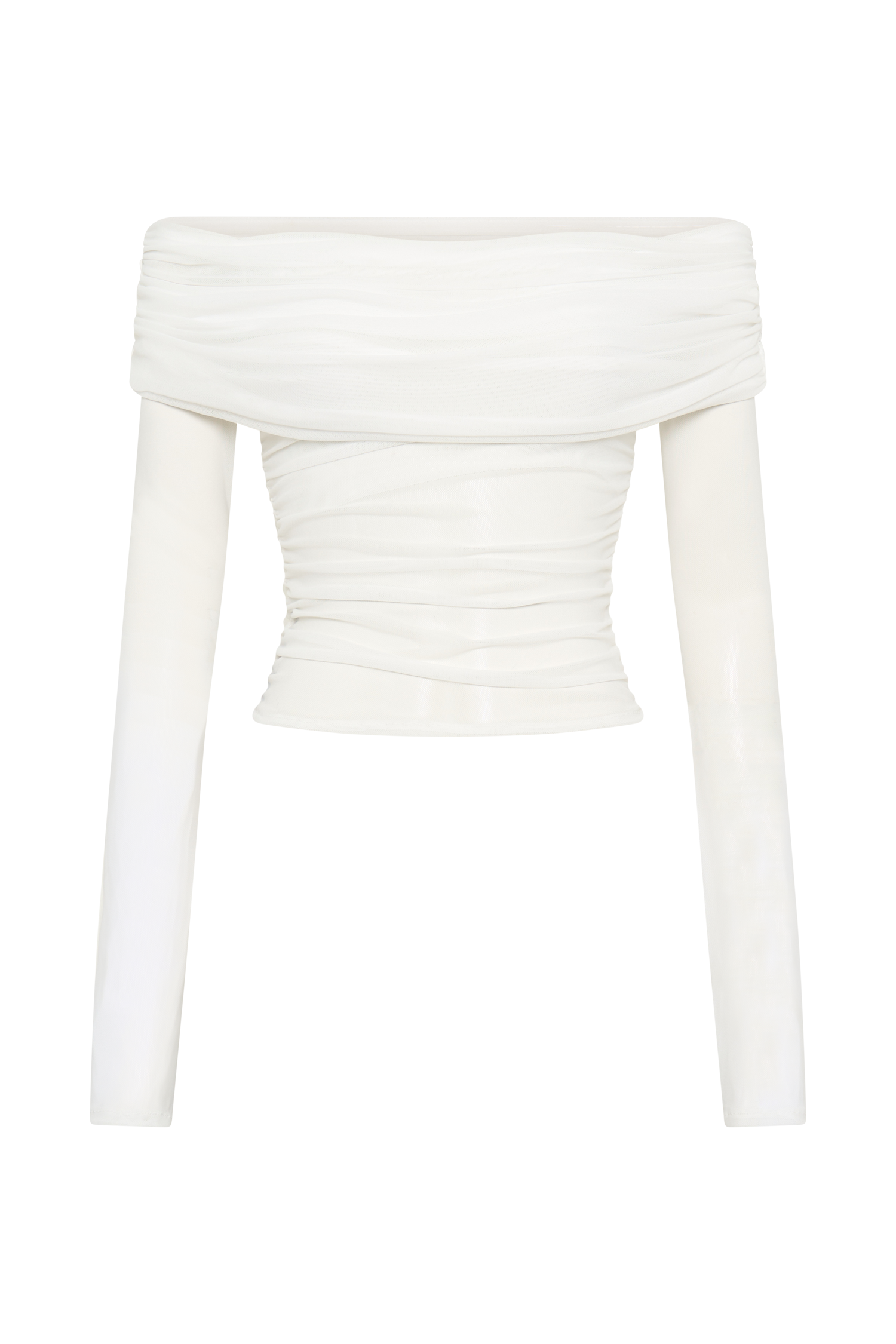 Lucinda Recycled Nylon Off Shoulder Top - White